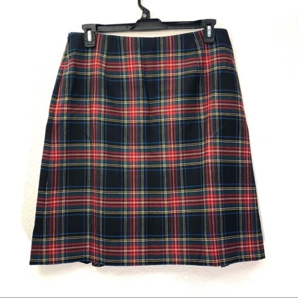 Brooks Brothers Plaid Wool Pleated A-Line Skirt - Picture 2 of 6